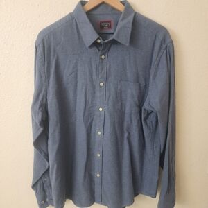 UNTUCKit Blue 100% Cotton Button Up Dress Shirt Mens XL